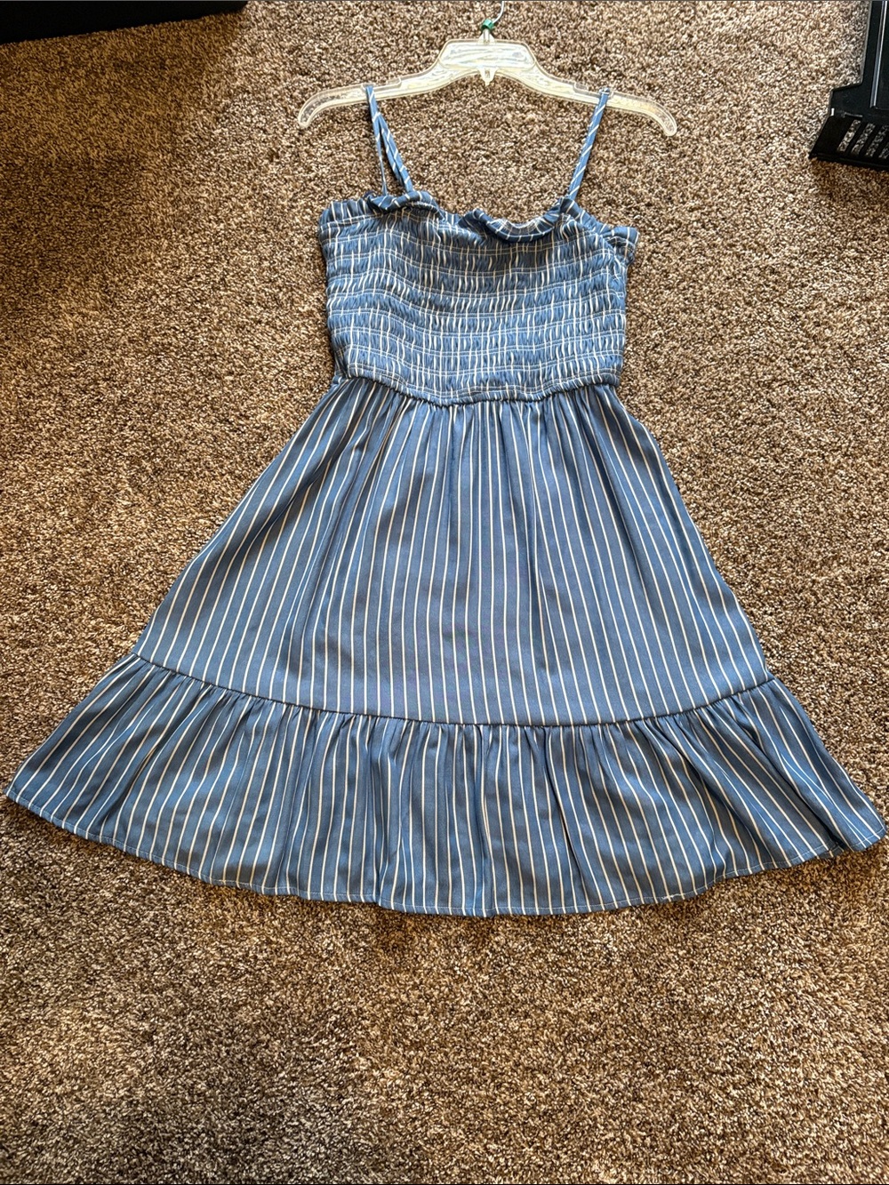 Girls Blue Stripe Smocked Sundress GILLI